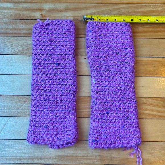 Handmade pink wool leg warmers, children - Picture 3 of 4